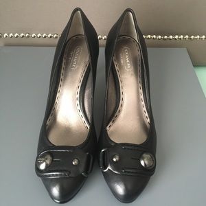 Coach Black Leather Pumps
